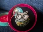 BNIB Feathered And Framed Iris Apfel Mini Cat Brooch