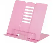 Book Stand, Foldable Cookbook Holder with Multiple Adjustable Angles and Paper Page Clip, Sturdy and Smooth Metal Bookstand for Reading Recipe