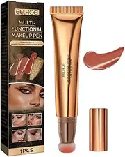 Highlighter Beauty Wand,Liquid Face Concealer Pen,Highlighter Cream Touch Illuminator,Liquid Face Concealer Contouring with Cushion Applicator,Cream Illuminator Makeup Stick