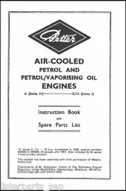 Petter Stationary Engine Book, Petter A series 2 & 2LTA 1946-51 Instruction Book