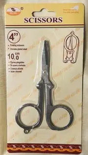 King Bird Folding Scissors 4” | Chrome-Plated Steel | Travel Sewing Tool