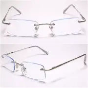 Modern Rectangle Blue Tinted Lens Rimless 1.75 Reading Sun Glasses - MODEL2065
