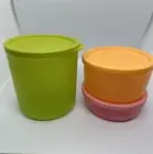 Tupperware Tropical Rounds Modular Set Stacking Storage Containers Set Of 3 New