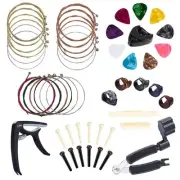 Guitar Accessories Kit - 49 Piece Set Including Strings, Winder, Capo, Picks,...