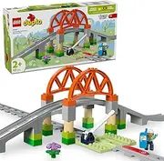 LEGO DUPLO Train Bridge and Tracks Expansion Set, Montessori Toy for Toddlers, Building Blocks Playset, Educational Kids' & Baby Toy for 2+ Year Old Boys & Girls, Develops Fine Motor Skills 10426