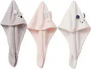 SHERCHPRY Bathing Cap Quick Drying Hair Towel 3pcs Set Anti-Slip Comfortable for Women Great for Hair Care Home Gym Travel