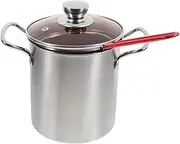 BRIGHTFUFU 1Set Deep Fryer with Fry Basket Portable Multi Functional Cooking Pot and Pasta Pot with Strainer Basket for Easy Frying and Cooking