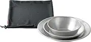 Captain Stag UY-7036 Tableware Set, Bowl, Plate, Curry Plate, Storage Bag Included, 18-8 Stainless Steel, Made in Japan, Made in Japan