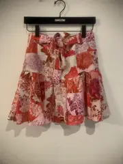 portmans linen floral print skirt size 10