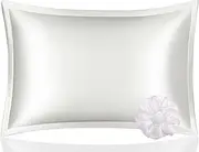 DISANGNI 100% Mulberry Silk Pillowcase for Hair and Skin, Envelope Type, Silk Pillowcase one Side Real Silk Pillowcase (1pc Standard Size 20" x26" White)