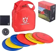 CROWN ME PDGA Approved Disc Golf Set with 6 Discs and Starter Disc Golf Red Bag – Fairway Driver, Mid-Range, Putter Disc