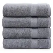 Bath Sheets Extra Large-100% Cotton Large 4 Piece Bath Sheet 03: Cool Grey