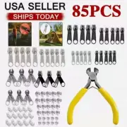 Zipper Repair Kit 85 Pcs Zipper Replacement Kit Zipper Fixer Removable Tool
