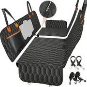 5in1 Dog Car Seat Cover for Back Seat Scratchproof Nonslip Car Pet Seat Cover Mesh Visual Window Car Seat Protector Pet with Belt 137*149cm