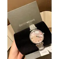 在飛比找蝦皮購物優惠-正品Emporio Armani 女士粉色錶盤手錶 型號：A