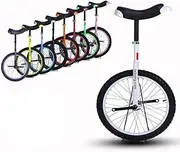 18 Inch Wheel Unicycle for Kids & Adults, Anti-Skid Alloy Rim Fitness Exercise Pedal Bike with Adjustable Seat, 8 Colors Optional (Color : Yellow, Size : 18 Inch Wheel) Durable TDF