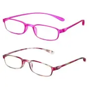 Calabria 718 Flexie Oval Reading Glasses +1.00 Fuschia/Mutli (2Pack) Men/Women B