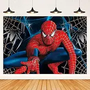 Spider Backdrops Spider Theme Birthday Party Supplies Decorations Spider Photography Background for Birthday Cake Table Decoration 5x3ft (Spider01)