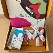 Louis Vuitton x Takashi Murakami Romy Card Holder M14171 Multicolor Blue NEW