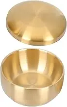 iplusmile Stainless Steel Cubilose Bowl with Lid Double Walled Rice and Soup Bowl for Daily Use Stylish Korean Design Housewarming