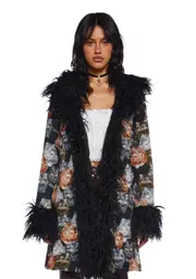 [dELiA*s by Dolls Kill] Cat Fancies Tapestry Coat