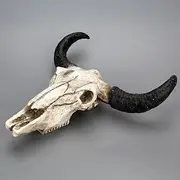Halloween Cow Skull Wall Decor Vintage Animal Bone Wall Hanging Rustic Resin Bull Head Ornament 3D Cow Skull Decoration for Home Bar Party Room Decor