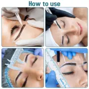 7 Pieces Eyebrow Microblading Kit, Eyebrow Measuring Caliper White Skin Marker
