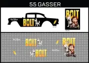 Hot Wheels (1/64), 55 Gasser "Bolt" Waterslide, Printed White First, Decals