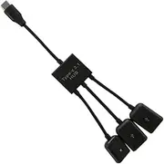 USB Type c Cable Hub 3-in-1 Mini Portable OTG Host Cable for Phone/Tablet Black USB