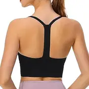 [Dress Cici] High Impact Longline Sports Bra, U-Neck & Y-Back Wireless Sports Bra for Women