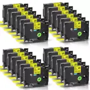 For Brother P-Touch TZ-631 TZe-631 12mm Label Tape Black on Yellow PT-D210 24PCS