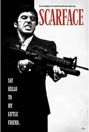 Scarface Say Hello to My Little Friend Poster (UK Size: One Size) (Black/Red/Off White)