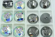Swarovski 3014 Round Crystal Button - 30mm. 2 pieces per pack.