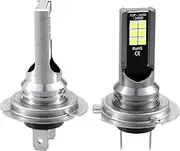 X AUTOHAUX H7 Fog Lights Bulbs Bulb 80W Power 12 LED 3030 Chips Auto LED Car Driving Running Lamp Sequential Light Aluminum White (Set of 2)