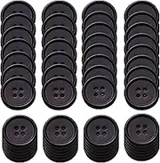 50 PCS Black Resin Buttons, Round Buttons 4 Hole Buttons 20mm Large Round Buttons Sewing Buttons Coat Making Buttons for Crafting, Sewing, Replacement, Knitting