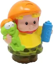 Fisher-Price Replacement Part for Collectible Little People Skateboard Sports Park Playset - Replacement Blonde Boy Eddie Figure - Wearing Helmet Carrying Water Bottle and Frog