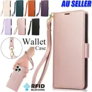 For iPhone 16 16e 15 14 13 12 11 Pro Max 8 Wallet Case Leather Shockproof Cover