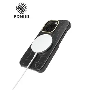 ROMISS 法國鱷魚皮制蘋果14手機殼iPhone14ProMax男女新款真皮磁吸保護套