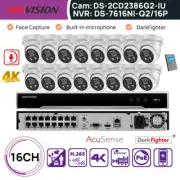 Hikvision 16CH 4K Security CCTV System Kit 8MP IP Camera Mic DarkFighter POE AU