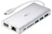Goobay: USB-C Premium Multiport Adapter (7 Ports) - Aluminum Silver