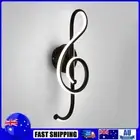 LED Musical Note Wall Lamp Bedside Spiral Night Light (White Light)(Black) AU