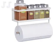 Magnetic Fridge Spice Rack, Magnetic Paper Towel Holder Shelf for Refrigerato...