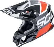 Scorpion VX-16 Evo Air Analog, motocross helmet , color: Black/Red/White/Grey , size: S