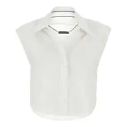 [Alexander Wang] Cropped Button Down Sleeveless Top