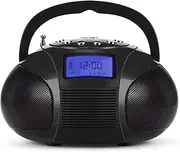 Portable Alarm Clock Radio with Bluetooth Speaker - August SE20 - Mini MP3 Stereo System with Card Reader/USB and AUX in / 2x3W Stereo Speakers/Rechargeable Battery