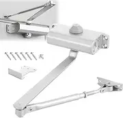 ZOFUN Automatic Door Closer, Aluminium Alloy Spring Door Closer with Hold Open Anti Door Slam, 25-45 Kg Gate Spring Closer Soft Close, Heavy Duty Hydraulic Door Closers for Interior Door Safety