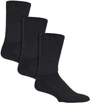 IOMI - 3 Pack Extra Wide Loose Top Non Elastic Diabetic Socks for Swollen Legs