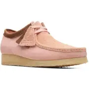 Clarks Womens Wallabee Pink Suede Lace Up Flats Shoes 10 Medium (B,M) BHFO 4966