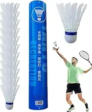 Badminton Shuttlecocks | Adorable High Stability | 12x High Feather Shuttles Badminton | Compact Badminton Shuttlecocks | White Badminton Shuttlecocks | Portable Shuttlecocks for Outdoor Sports