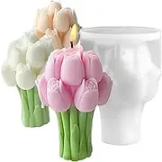 Tulips Candle Mold for Candle Making, 3D Silicone Mold for Resin Casting DIY Plaster Polymer Clay Home Decoration